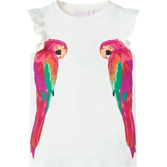 T-shirt til brn str. 104 ecru med flser