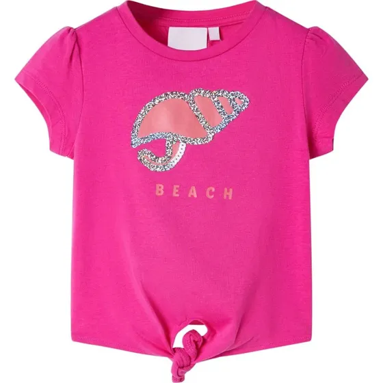 Brne T-shirt str. 128 i pink med konkylieprint