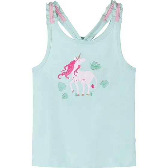 Brne tanktop 140  lys mintgrn med enhjrning