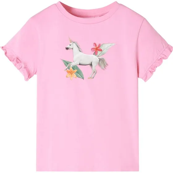 Brne T-shirt str. 140  Pink med enhjrning