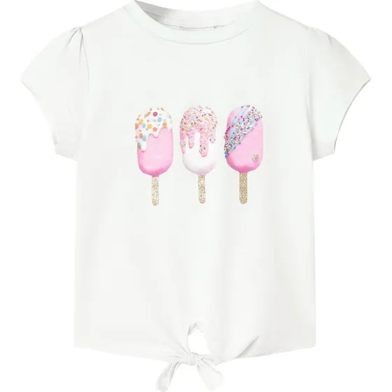 Brne T-shirt str. 116 ecru med is-print