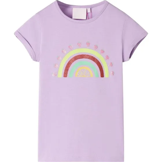 Brnet-shirt kortrmet str. 92  Lilla, bld bomuld