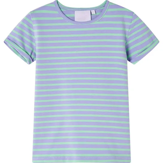 Børne T-shirt str. 128 – Lys mintgrøn, kortærmet