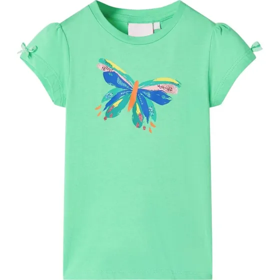 T-shirt til børn str. 140 – lysegrøn, kortærmet
