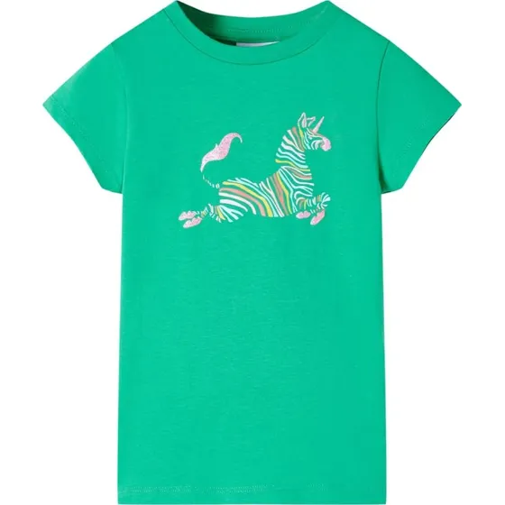 Brne-T-shirt str. 128, kortrmet grn med print