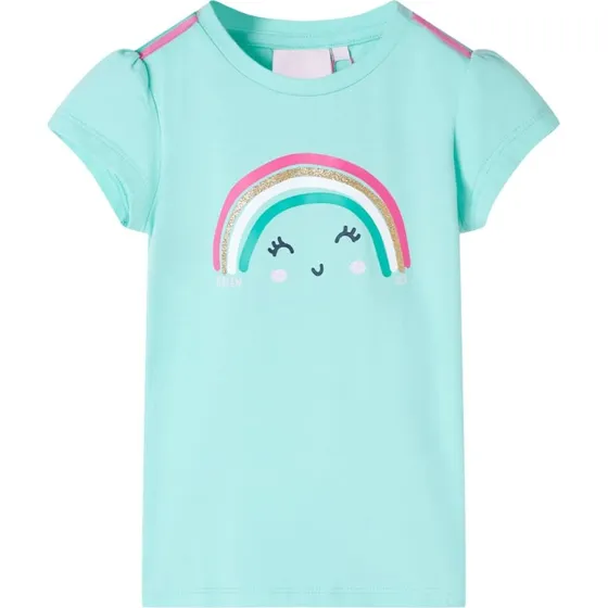 T-shirt til børn str. 140 - lys mintgrøn