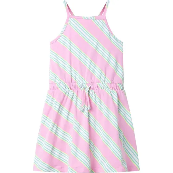 Lyserød børnekjole str. 116 med snøre og krydsryg