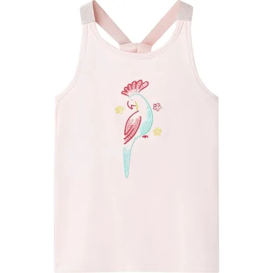 Tanktop brn str. 116 lyserd - broderet motiv