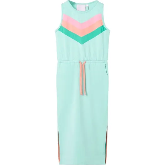 Børnekjole str. 140 - Mint med snor