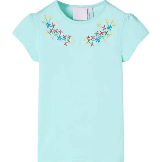 T-shirt til brn str. 128 i akvamarin