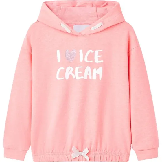 Børne-hættetrøje str. 128 – Lyserød sweatshirt