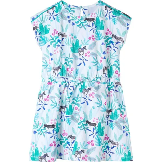 Brnekjole str.116 i ecru og mrk mint