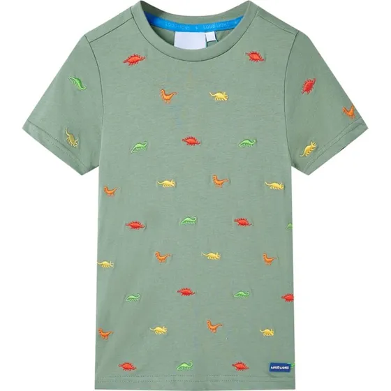 Kortrmet T-shirt til brn, kakifarvet str. 116