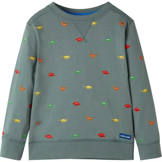 Kakifarvet sweatshirt til brn, str. 116