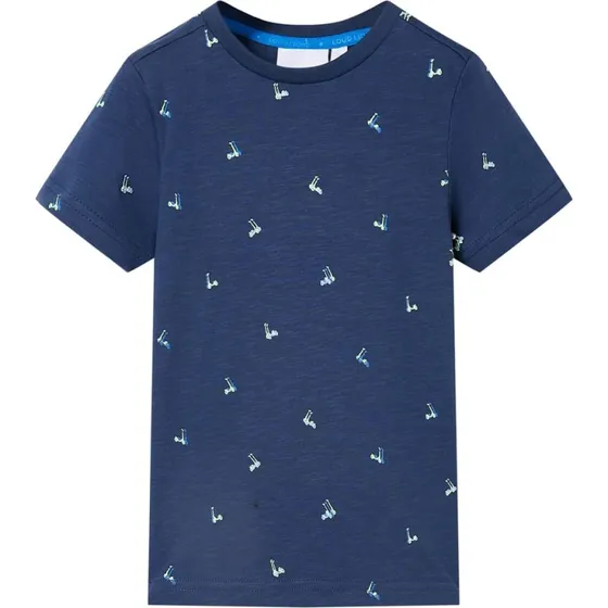 Brne-T-shirt str. 128 mrkebl med lbehjul