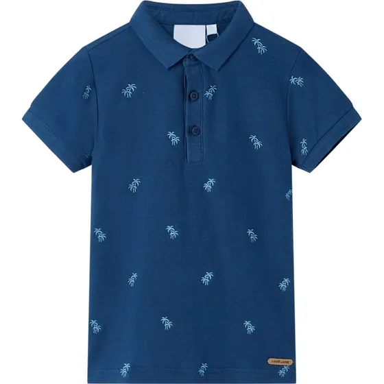 Børnepoloshirt korte ærmer str.140 – mørkeblå