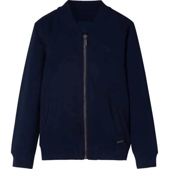 Børnesweatshirt med lynlås str. 92 – Marineblå