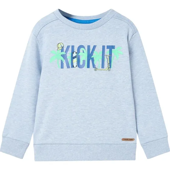 Børne-sweatshirt blåmeleret str. 116