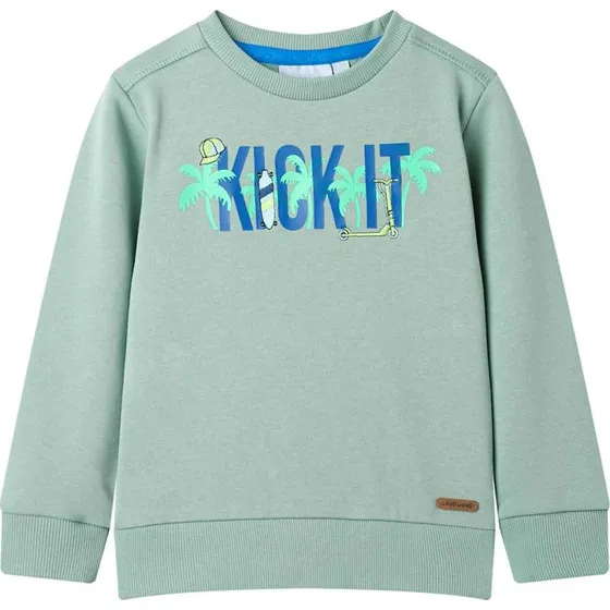 Børne-sweatshirt str. 140 – lys kakifarve