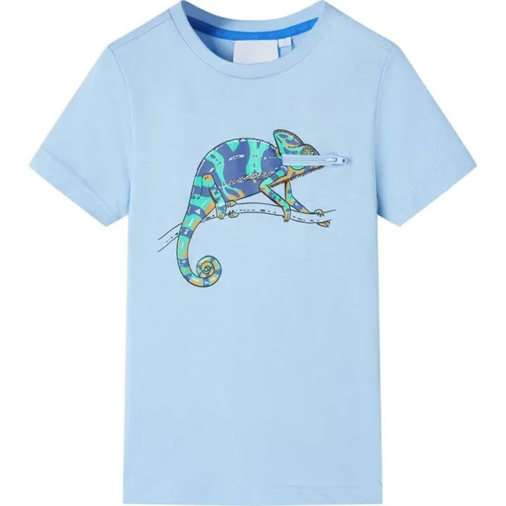 Kortærmet T-shirt børn str.128 lyseblå