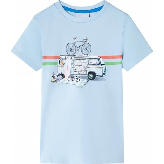 T-shirt til brn str. 116 lysebl