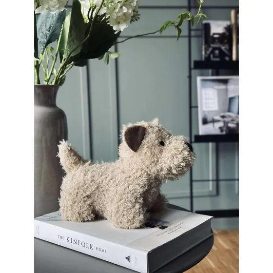 Dacore Dørstopper Plyshund 1 kg – Hvid/Beige