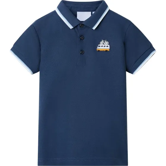 Mrkebl poloshirt til brn str. 92