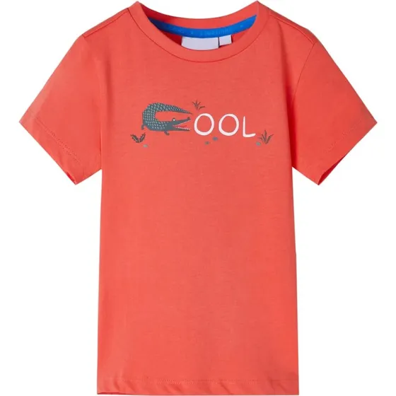 Brne-T-shirt str. 116  Rd med krokodilleprint