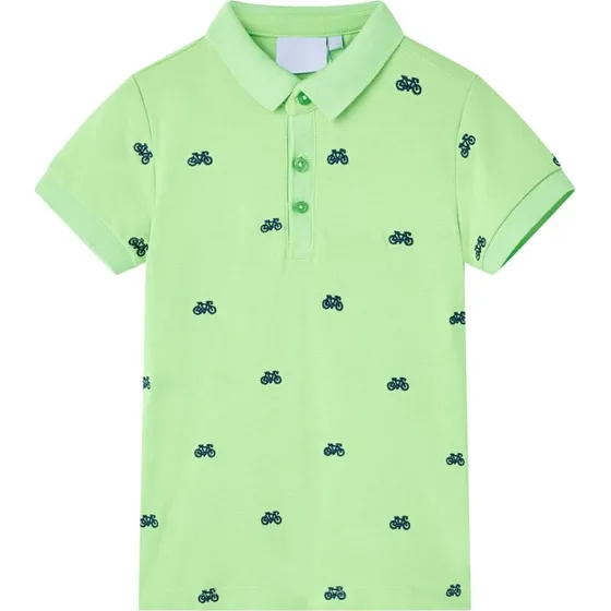 Brne-polo str. 92 i neongrn med cykelprint
