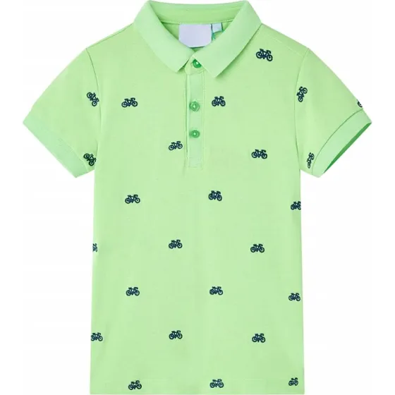 Polo til brn neongrn str. 116  cykelprint
