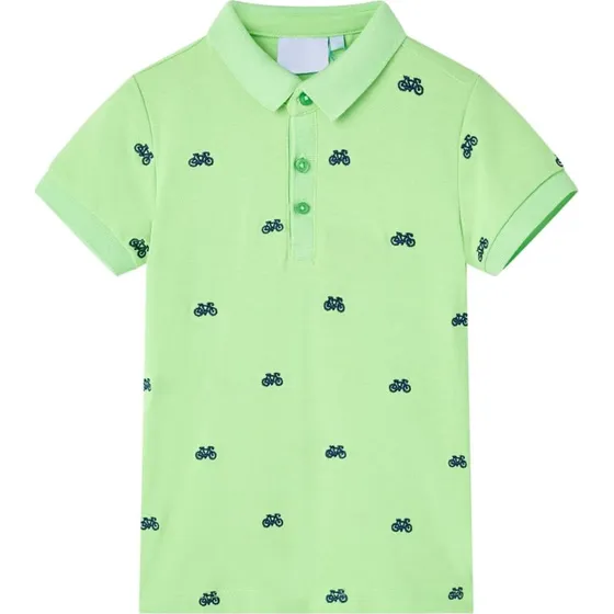 Brne polo str. 128 - neongrn med cykelprint