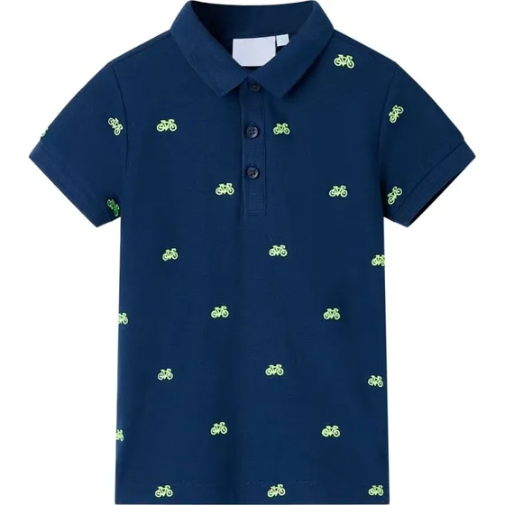 Brnepoloshirt 92 Navy  100% Bomuld, Kort rme