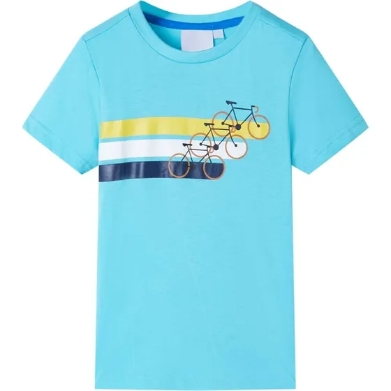 Brne-T-shirt kortrmet str.116 akvamarin