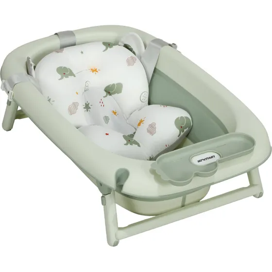 Baby Foldbart badekar 86×53×25,5 cm, grøn med elefanthynde