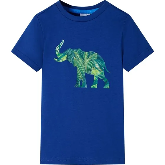 Brne T-shirt str. 104 mrkebl med elefantprint