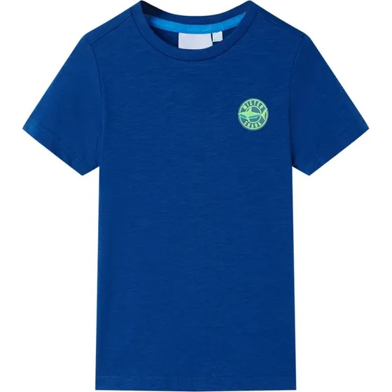 Brne-T-shirt str. 116 mrkebl med hajprint