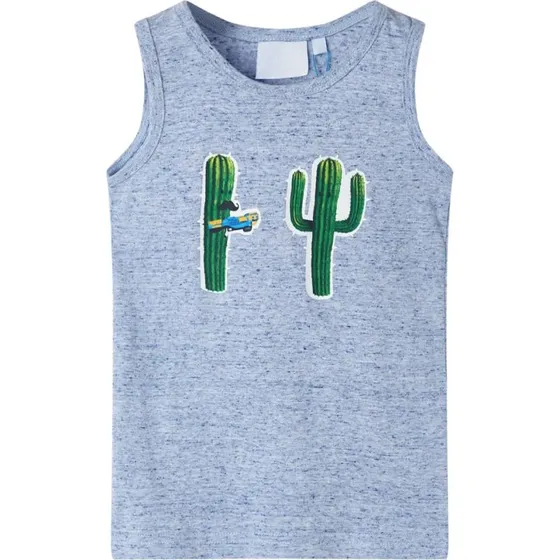 Brne-tanktop str. 140 blmeleret med kaktusprint