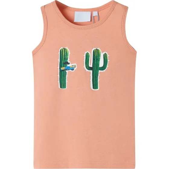 Brne tanktop str.128 lys orange med kaktusprint