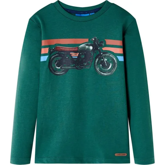 Langrmet T-shirt brn str. 92  grn