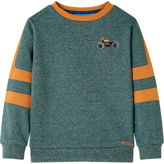 Brne-sweatshirt mrkegrn meleret, str. 92