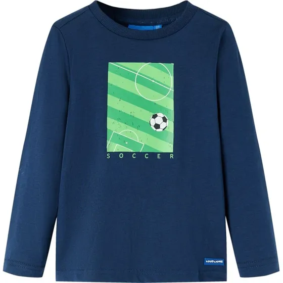 Langrmet T-shirt brn str.128 - Marinebl