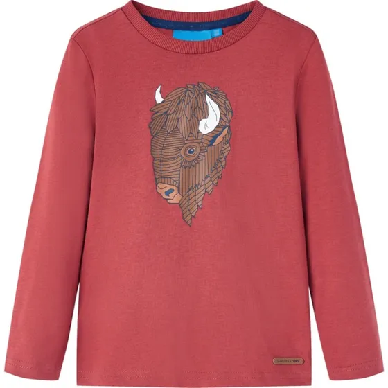 Langrmet rd T-shirt til brn, str. 116