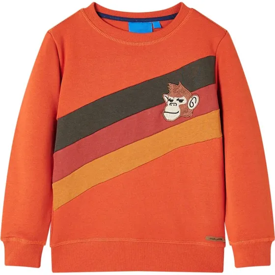 Orange sweatshirt til brn str. 92 - bld & holdbar