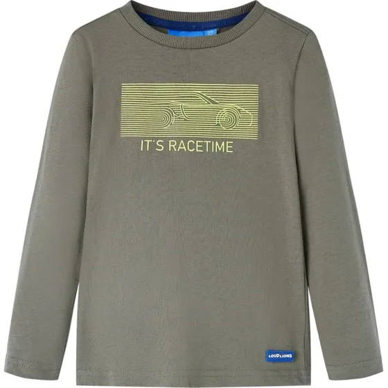 Langrmet T-shirt til brn str. 116 - kakifarvet