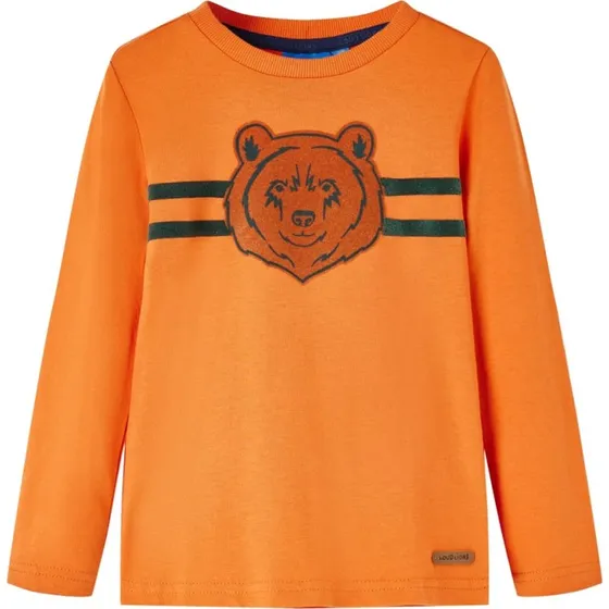 Langærmet T-shirt børn str. 92 - Orange