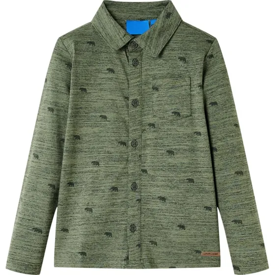 Kakimeleret skjorte til børn str. 128