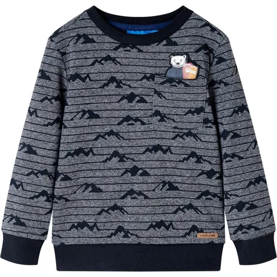 Børnesweatshirt blåmeleret str. 140