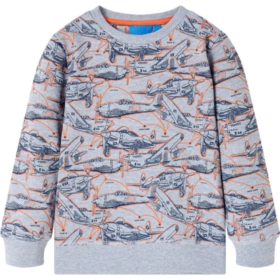 Børne-sweatshirt gråmeleret, str. 116