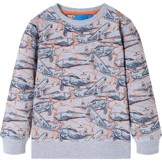 Sweatshirt til børn gråmeleret str.128
