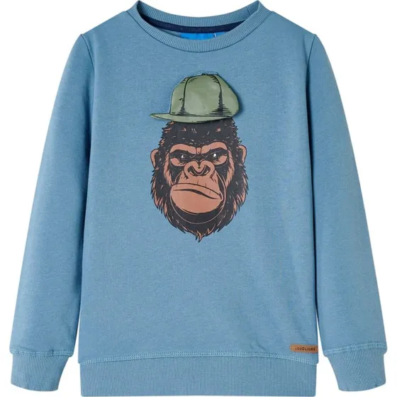 Børnesweatshirt mellemblå, str. 116